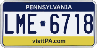 PA license plate LME6718