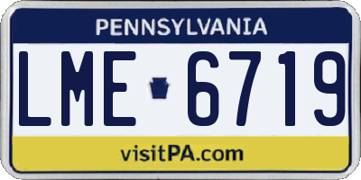 PA license plate LME6719
