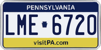 PA license plate LME6720