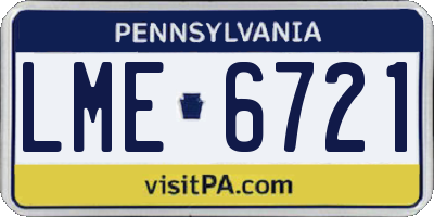PA license plate LME6721