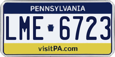 PA license plate LME6723