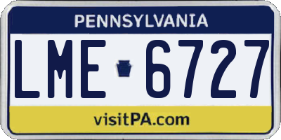PA license plate LME6727