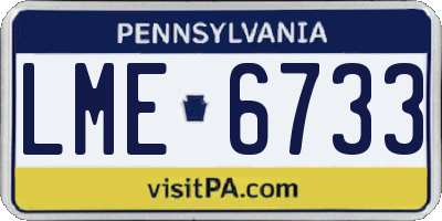 PA license plate LME6733