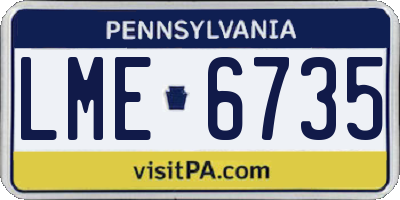 PA license plate LME6735