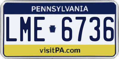 PA license plate LME6736