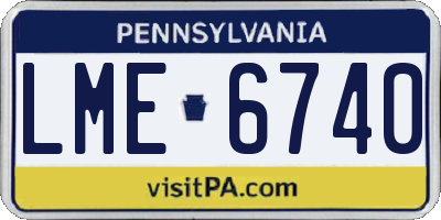 PA license plate LME6740