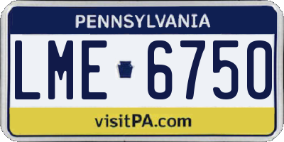 PA license plate LME6750