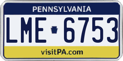 PA license plate LME6753
