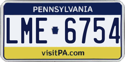 PA license plate LME6754