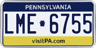 PA license plate LME6755