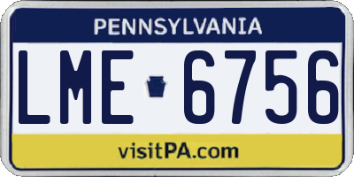 PA license plate LME6756