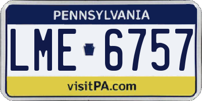 PA license plate LME6757