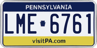 PA license plate LME6761