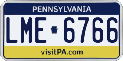 PA license plate LME6766