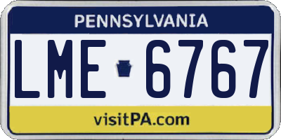 PA license plate LME6767