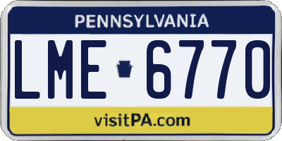PA license plate LME6770