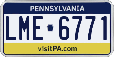 PA license plate LME6771