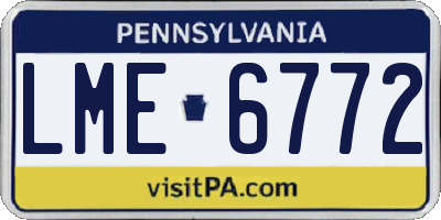 PA license plate LME6772