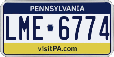 PA license plate LME6774