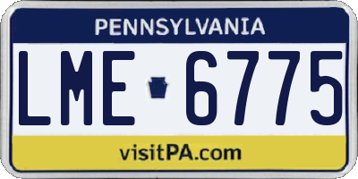 PA license plate LME6775