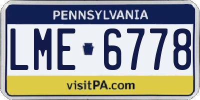 PA license plate LME6778