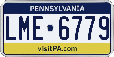 PA license plate LME6779