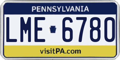PA license plate LME6780