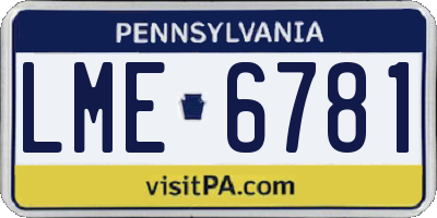 PA license plate LME6781