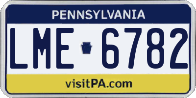 PA license plate LME6782