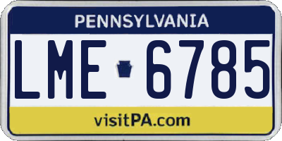 PA license plate LME6785
