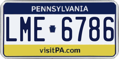 PA license plate LME6786