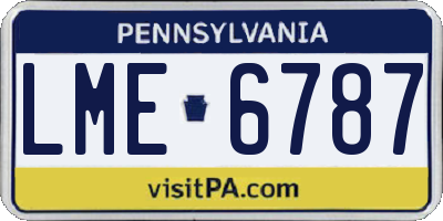 PA license plate LME6787