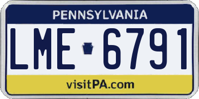 PA license plate LME6791