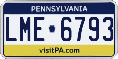 PA license plate LME6793