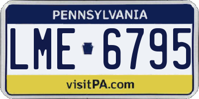 PA license plate LME6795