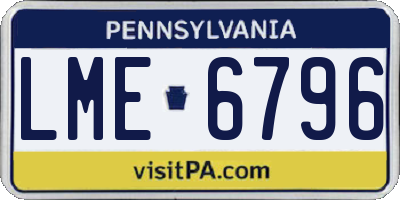 PA license plate LME6796