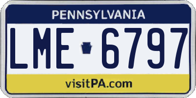 PA license plate LME6797