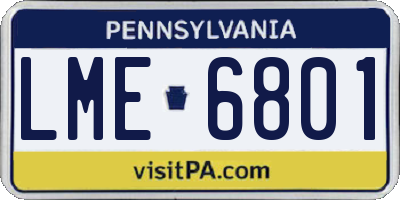 PA license plate LME6801