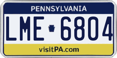 PA license plate LME6804