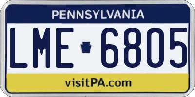 PA license plate LME6805