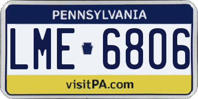 PA license plate LME6806