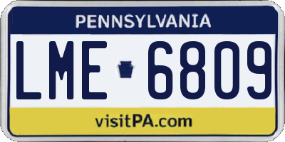 PA license plate LME6809