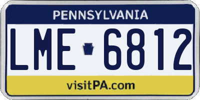 PA license plate LME6812
