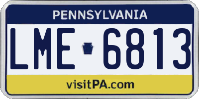 PA license plate LME6813