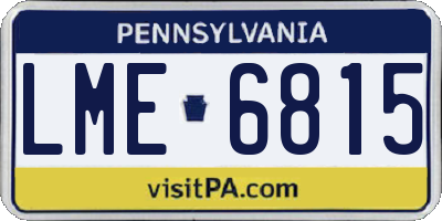 PA license plate LME6815