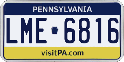 PA license plate LME6816
