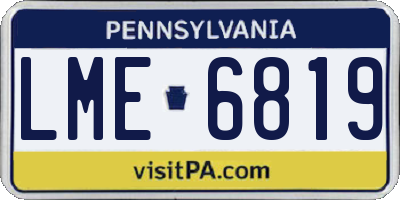 PA license plate LME6819
