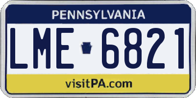 PA license plate LME6821