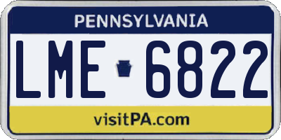 PA license plate LME6822