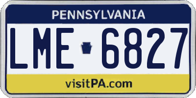 PA license plate LME6827